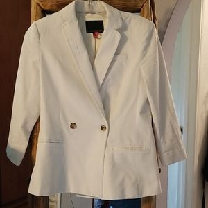 Banana Republic white seersucker blazer